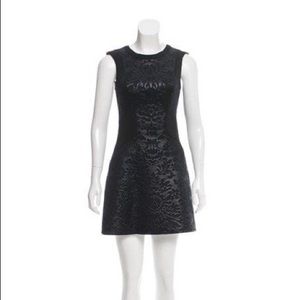 Sandro Black Flora Neoprene Dress